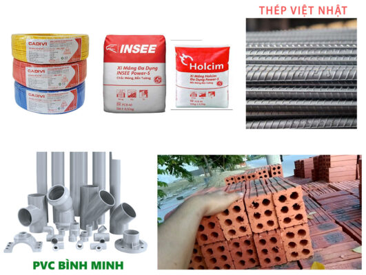 Bảng vật liệu trong phần thô